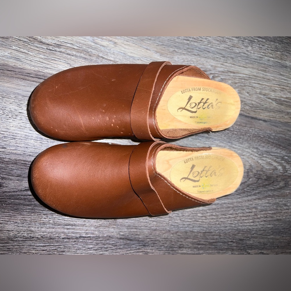 Lotta's Brown Leather Clogs